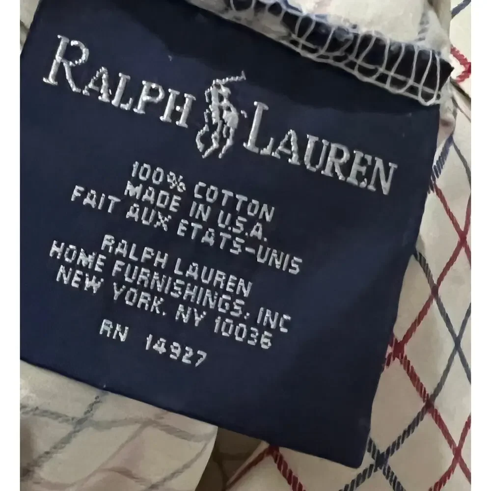 Ralph Lauren Vintage Pillowcases Oxfordshire Eaton Plaid King Set of 2 Cotton